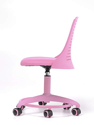 OFFICE FACTOR White Children's Chair, Swivel, Adjustable Height, Polyurethane Casters for Hard Floor and Carpet