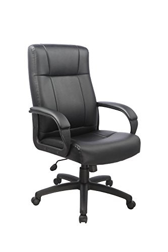 Office Factor Executive Managers High Back Black Office Chair, Ergonomic Support, Extra Wide Base for Optimal Support, Effortless Gas Lift Height Adjustable