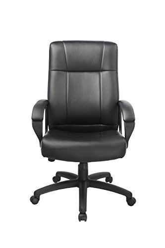 Office Factor Executive Managers High Back Black Office Chair, Ergonomic Support, Extra Wide Base for Optimal Support, Effortless Gas Lift Height Adjustable