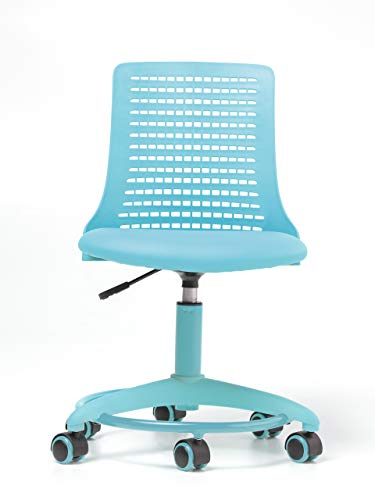 OFFICE FACTOR White Children's Chair, Swivel, Adjustable Height, Polyurethane Casters for Hard Floor and Carpet