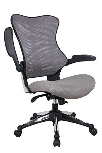 OFFICE FACTOR Reception Guest Chairs with Flip Up Arms – Comfortable Mesh, Ergonomic Contour, Modern Convertible Furniture for Visitors, Meeting Groups 300 Lbs. Rated (Black)…