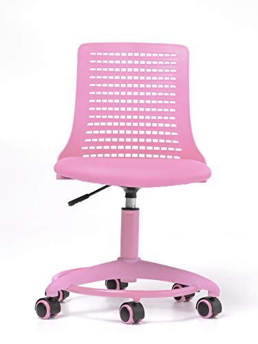 OFFICE FACTOR White Children's Chair, Swivel, Adjustable Height, Polyurethane Casters for Hard Floor and Carpet