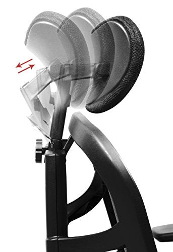 Office Factor Ergonomic Chair, Managers High Back Mesh Chair, Adjustable Height, Headrest, Arms, Seat Slider, Smooth Rolling Casters for Office Floor or Carpet