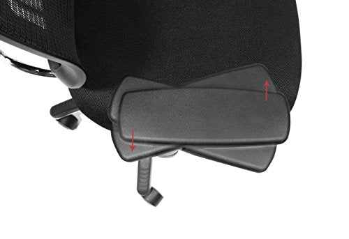Office Factor Ergonomic Chair, Managers High Back Mesh Chair, Adjustable Height, Headrest, Arms, Seat Slider, Smooth Rolling Casters for Office Floor or Carpet