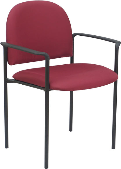Office Factor Stackable Guest Chair with Arms Burgundy