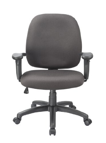 Office Factor, Black Task Office Chair, Swivel Adjustable Arms Rest, Lumbar Support, Durable, Commercial Grade Fabric, 250 LBS Weight Capacity