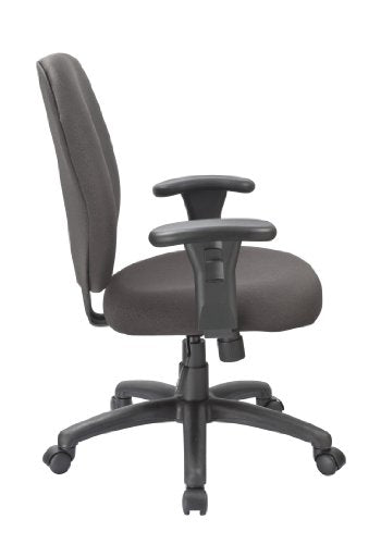 Office Factor, Black Task Office Chair, Swivel Adjustable Arms Rest, Lumbar Support, Durable, Commercial Grade Fabric, 250 LBS Weight Capacity