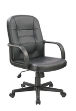 Load image into Gallery viewer, Office Factor Bonded Leather Black Office Chair, Desk Chair, Ergonomic Office Chair, Swivel Office Chair with Caster Wheels
