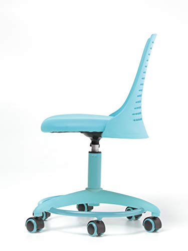 OFFICE FACTOR White Children's Chair, Swivel, Adjustable Height, Polyurethane Casters for Hard Floor and Carpet