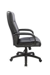 Office Factor Executive Managers High Back Black Office Chair, Ergonomic Support, Extra Wide Base for Optimal Support, Effortless Gas Lift Height Adjustable
