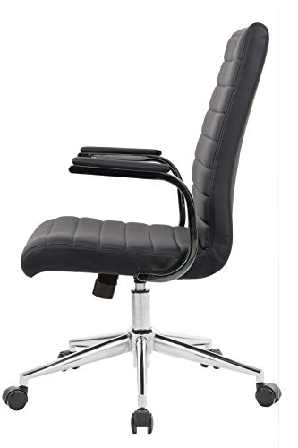 OFFICE FACTOR Black Ribbed Office Chair