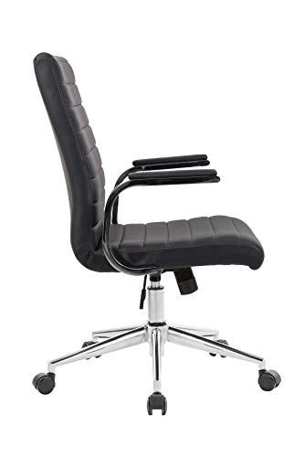 OFFICE FACTOR Black Ribbed Office Chair