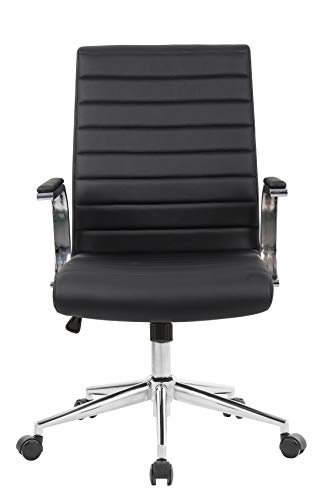 OFFICE FACTOR Black Ribbed Office Chair