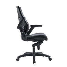 Load image into Gallery viewer, Office Factor Faux Leather Executive Ergonomic Office Chair Flip-up and Adjustable arms Knee Tilt Mechanism PU Anti Scratch Casters 300 Lbs Weight Capacity
