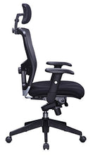 Load image into Gallery viewer, Office Factor Black Mesh High Back Executive Office Chair, Adjustable Arms, Head Rest, Seat Depth, Lumbar Support, Height, PU Casters, Ergonomic Design, Adjust and Lock in 4 Different Positions
