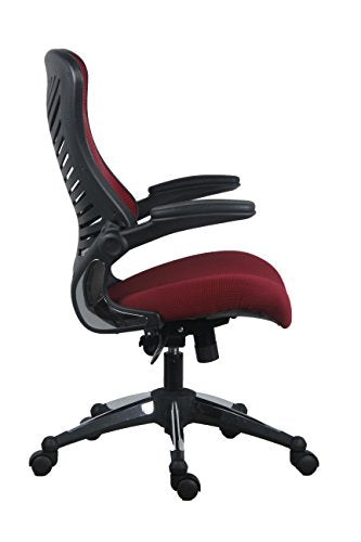 OFFICE FACTOR Reception Guest Chairs with Flip Up Arms – Comfortable Mesh, Ergonomic Contour, Modern Convertible Furniture for Visitors, Meeting Groups 300 Lbs. Rated (Black)…
