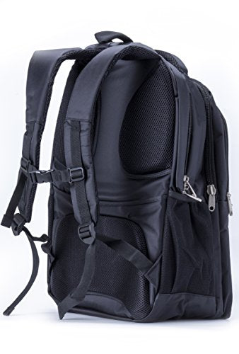 Office Factor Black Laptop Computer Backpack, Multi-functional bag-Lightweight Backpack, Convertible Accessory Messenger Bag/Ergonomic Straps