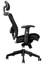 Load image into Gallery viewer, Office Factor Black Mesh High Back Executive Office Chair, Adjustable Arms, Head Rest, Seat Depth, Lumbar Support, Height, PU Casters, Ergonomic Design, Adjust and Lock in 4 Different Positions
