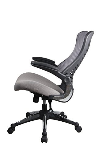 Office Factor Burgundy Office Chair, Ergonomic, Lumbar Support, Adjustable Executive & Task Chair for Office/Conference Room. Thick Seat & Flip-up Arms Mesh Back Office Chair – 250 Lbs Rated