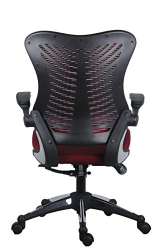OFFICE FACTOR Reception Guest Chairs with Flip Up Arms – Comfortable Mesh, Ergonomic Contour, Modern Convertible Furniture for Visitors, Meeting Groups 300 Lbs. Rated (Black)…