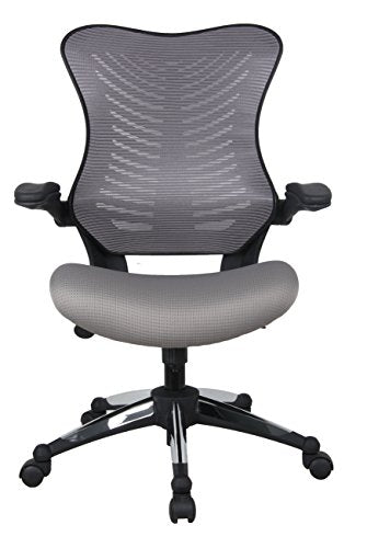 OFFICE FACTOR Reception Guest Chairs with Flip Up Arms – Comfortable Mesh, Ergonomic Contour, Modern Convertible Furniture for Visitors, Meeting Groups 300 Lbs. Rated (Black)…