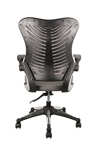 OFFICE FACTOR Reception Guest Chairs with Flip Up Arms – Comfortable Mesh, Ergonomic Contour, Modern Convertible Furniture for Visitors, Meeting Groups 300 Lbs. Rated (Black)…