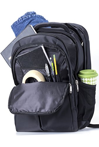Office Factor Black Laptop Computer Backpack, Multi-functional bag-Lightweight Backpack, Convertible Accessory Messenger Bag/Ergonomic Straps