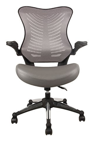 OFFICE FACTOR Reception Guest Chairs with Flip Up Arms – Comfortable Mesh, Ergonomic Contour, Modern Convertible Furniture for Visitors, Meeting Groups 300 Lbs. Rated (Black)…