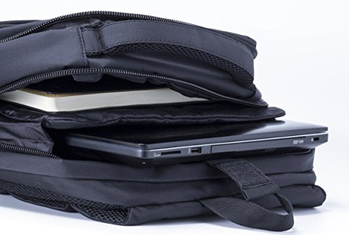 Office Factor Black Laptop Computer Backpack, Multi-functional bag-Lightweight Backpack, Convertible Accessory Messenger Bag/Ergonomic Straps