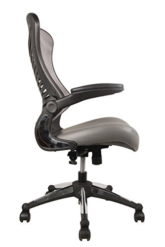 OFFICE FACTOR Reception Guest Chairs with Flip Up Arms – Comfortable Mesh, Ergonomic Contour, Modern Convertible Furniture for Visitors, Meeting Groups 300 Lbs. Rated (Black)…