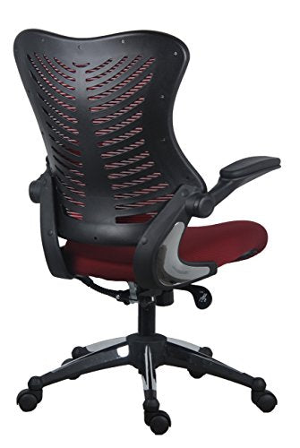 Office Factor Gray Office Chair, Ergonomic, Lumbar Support, Adjustable Executive & Task Chair for Office/Conference Room. Thick Seat & Flip-up Arms Mesh Back Office Chair – 250 Lbs Rated