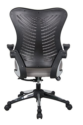 Office Factor Burgundy Office Chair, Ergonomic, Lumbar Support, Adjustable Executive & Task Chair for Office/Conference Room. Thick Seat & Flip-up Arms Mesh Back Office Chair – 250 Lbs Rated