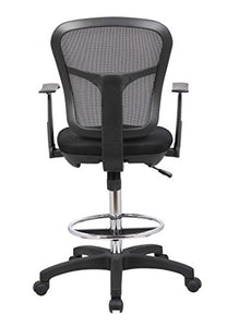 Office Factor Drafting Chair with Foot Ring, Mesh Back Drafting Clerk Stool, Adjustable Height, Removable Arms Swivel Chair for Office and Home