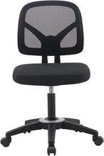 Load image into Gallery viewer, OFFICE FACTOR Mid Back Task Armless Office Chair, Computer Mesh Chair 360 Swivel Revolving Task Chair Without Arms, Black Mesh Back Desk Chair with Wheels for Office, Home Office or Students.
