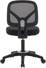 Load image into Gallery viewer, OFFICE FACTOR Mid Back Task Armless Office Chair, Computer Mesh Chair 360 Swivel Revolving Task Chair Without Arms, Black Mesh Back Desk Chair with Wheels for Office, Home Office or Students.
